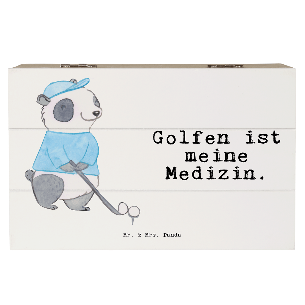 Holzkiste Panda Golfen Medizin Holzkiste, Kiste, Schatzkiste, Truhe, Schatulle, XXL, Erinnerungsbox, Erinnerungskiste, Dekokiste, Aufbewahrungsbox, Geschenk, Sport, Sportart, Hobby, Schenken, Danke, Dankeschön, Auszeichnung, Gewinn, Sportler, Golfen, Golf spielen, Golfplatz, Golfturnier, Golf Verein
