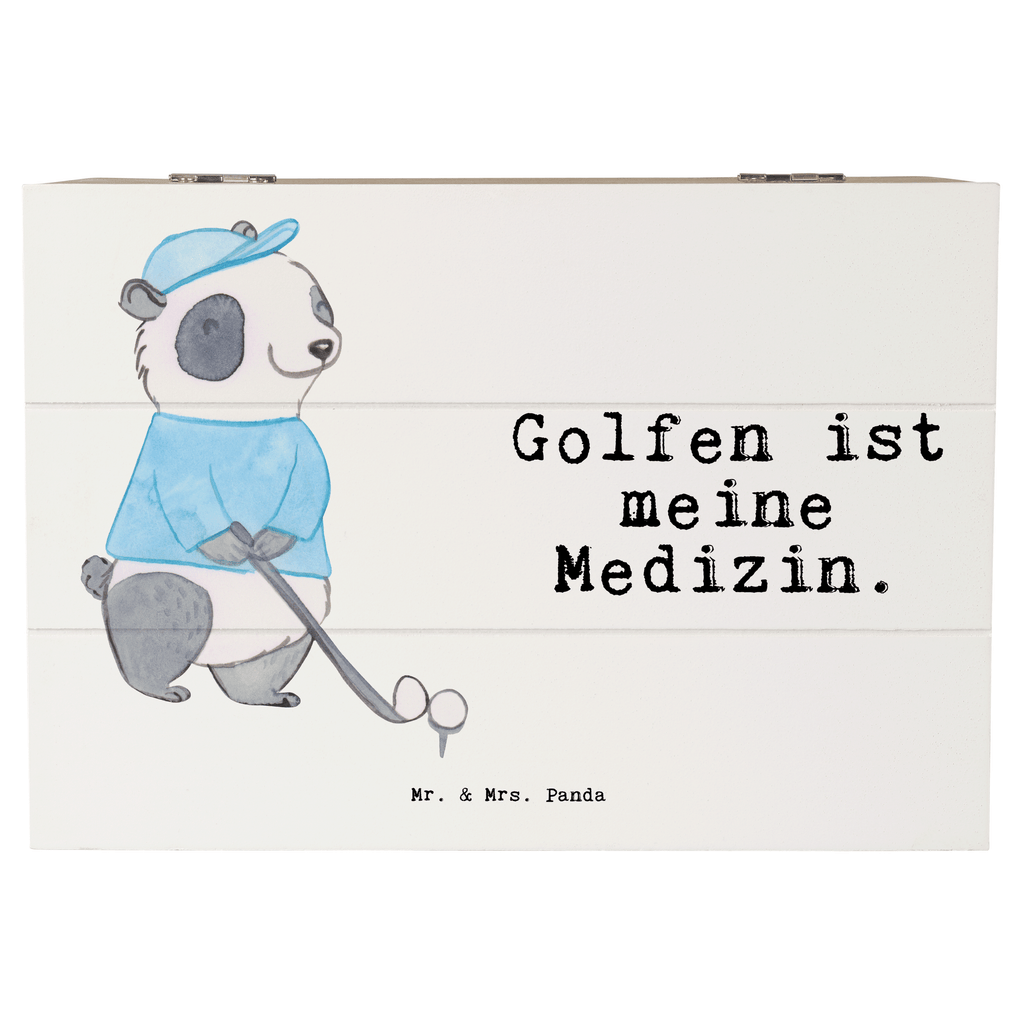 Holzkiste Panda Golfen Medizin Holzkiste, Kiste, Schatzkiste, Truhe, Schatulle, XXL, Erinnerungsbox, Erinnerungskiste, Dekokiste, Aufbewahrungsbox, Geschenk, Sport, Sportart, Hobby, Schenken, Danke, Dankeschön, Auszeichnung, Gewinn, Sportler, Golfen, Golf spielen, Golfplatz, Golfturnier, Golf Verein