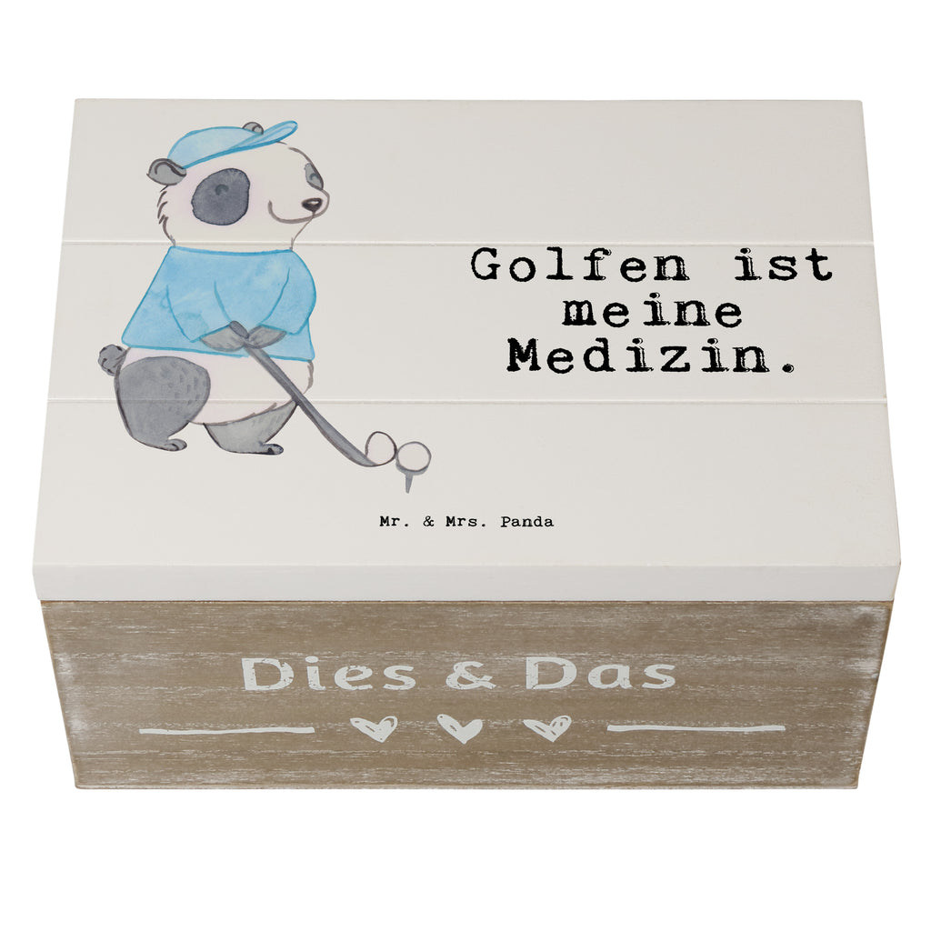 Holzkiste Panda Golfen Medizin Holzkiste, Kiste, Schatzkiste, Truhe, Schatulle, XXL, Erinnerungsbox, Erinnerungskiste, Dekokiste, Aufbewahrungsbox, Geschenk, Sport, Sportart, Hobby, Schenken, Danke, Dankeschön, Auszeichnung, Gewinn, Sportler, Golfen, Golf spielen, Golfplatz, Golfturnier, Golf Verein