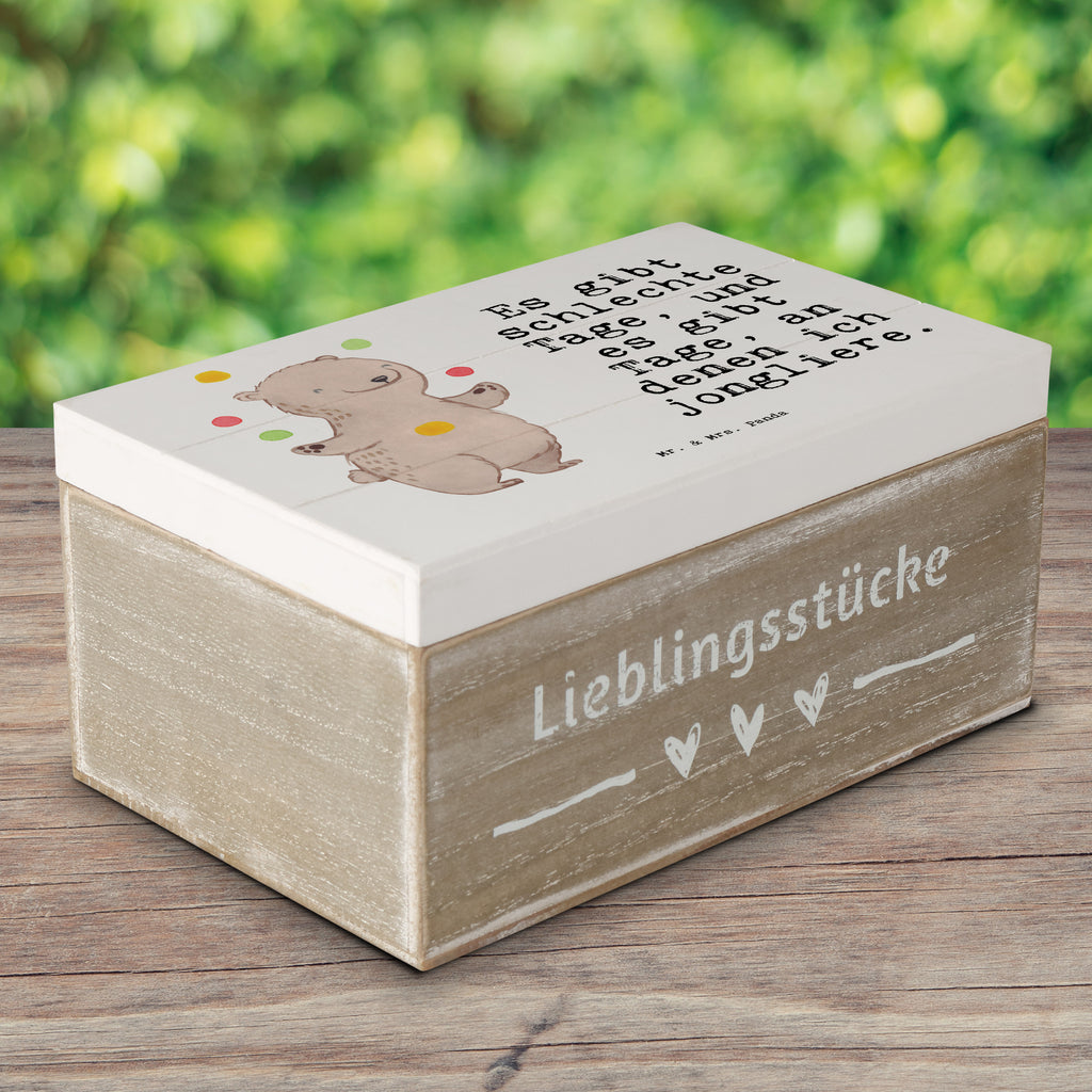 Holzkiste Bär Jonglieren Tage Holzkiste, Kiste, Schatzkiste, Truhe, Schatulle, XXL, Erinnerungsbox, Erinnerungskiste, Dekokiste, Aufbewahrungsbox, Geschenk, Sport, Sportart, Hobby, Schenken, Danke, Dankeschön, Auszeichnung, Gewinn, Sportler, Jonglieren, Jongleur, Zirkus, Artistik
