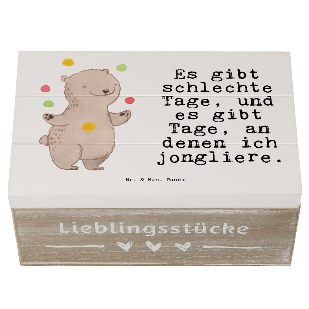 Holzkiste Bär Jonglieren Tage Holzkiste, Kiste, Schatzkiste, Truhe, Schatulle, XXL, Erinnerungsbox, Erinnerungskiste, Dekokiste, Aufbewahrungsbox, Geschenk, Sport, Sportart, Hobby, Schenken, Danke, Dankeschön, Auszeichnung, Gewinn, Sportler, Jonglieren, Jongleur, Zirkus, Artistik
