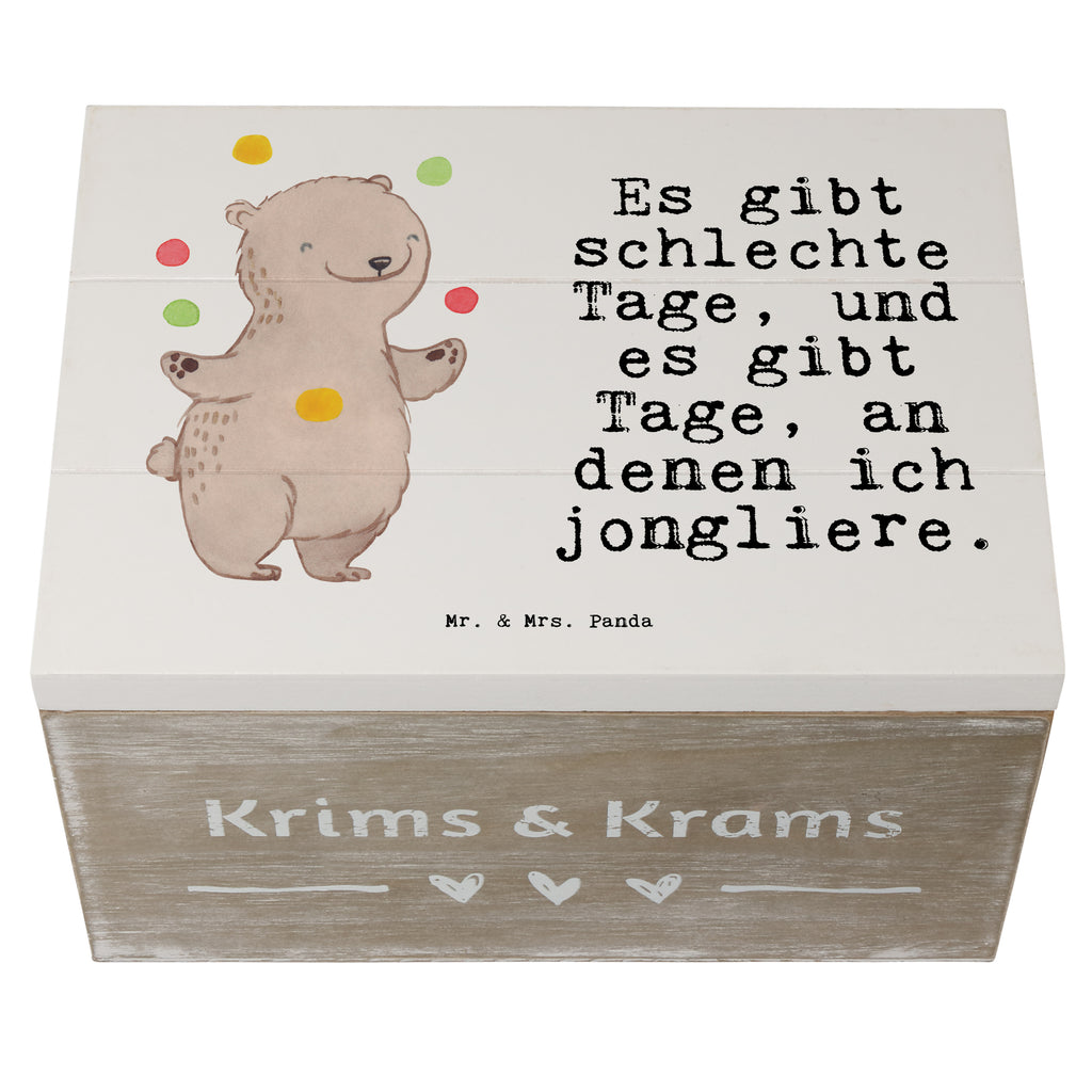 Holzkiste Bär Jonglieren Tage Holzkiste, Kiste, Schatzkiste, Truhe, Schatulle, XXL, Erinnerungsbox, Erinnerungskiste, Dekokiste, Aufbewahrungsbox, Geschenk, Sport, Sportart, Hobby, Schenken, Danke, Dankeschön, Auszeichnung, Gewinn, Sportler, Jonglieren, Jongleur, Zirkus, Artistik