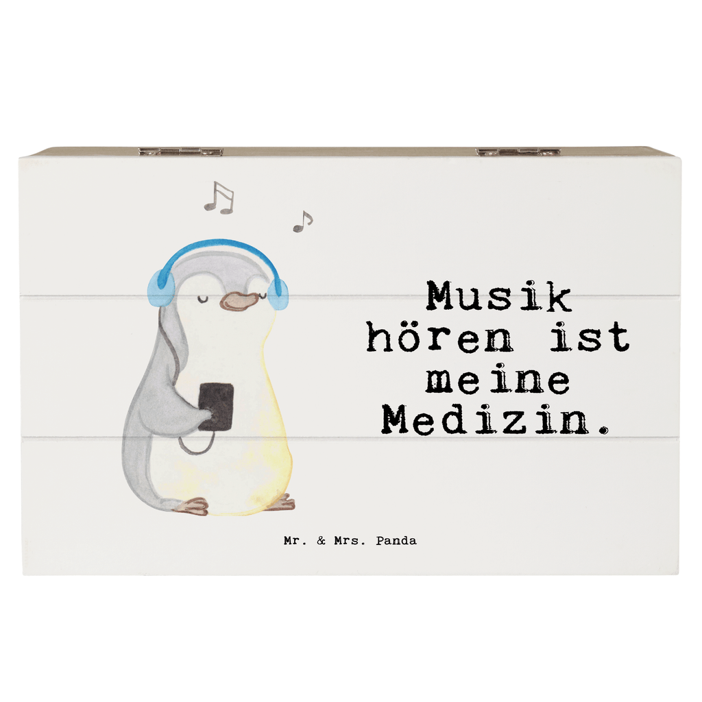 Holzkiste Pinguin Musik hören Medizin Holzkiste, Kiste, Schatzkiste, Truhe, Schatulle, XXL, Erinnerungsbox, Erinnerungskiste, Dekokiste, Aufbewahrungsbox, Geschenk, Sport, Sportart, Hobby, Schenken, Danke, Dankeschön, Auszeichnung, Gewinn, Sportler, Musik hören, Lieblingssong