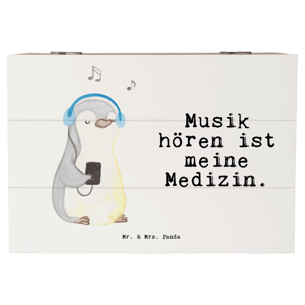 Holzkiste Pinguin Musik hören Medizin Holzkiste, Kiste, Schatzkiste, Truhe, Schatulle, XXL, Erinnerungsbox, Erinnerungskiste, Dekokiste, Aufbewahrungsbox, Geschenk, Sport, Sportart, Hobby, Schenken, Danke, Dankeschön, Auszeichnung, Gewinn, Sportler, Musik hören, Lieblingssong
