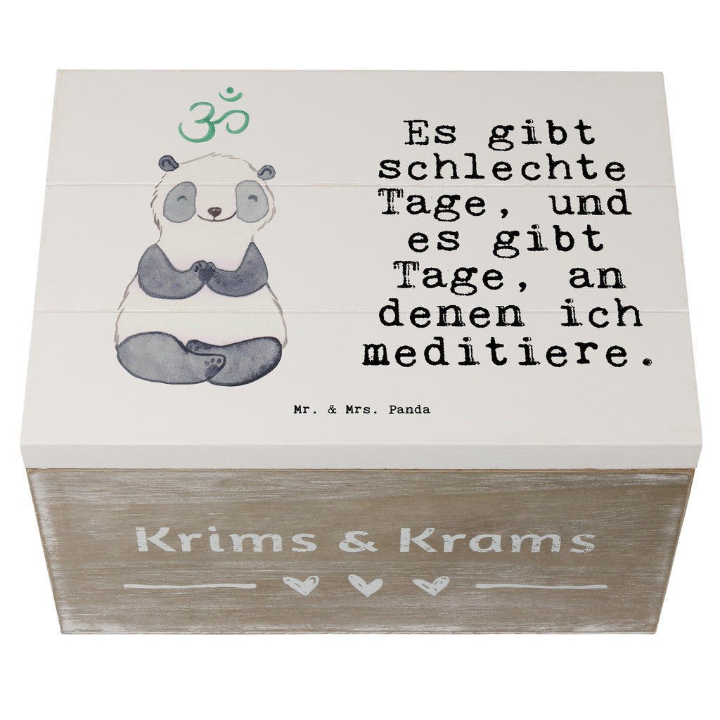 Holzkiste Panda Meditieren Tage Holzkiste, Kiste, Schatzkiste, Truhe, Schatulle, XXL, Erinnerungsbox, Erinnerungskiste, Dekokiste, Aufbewahrungsbox, Geschenk, Sport, Sportart, Hobby, Schenken, Danke, Dankeschön, Auszeichnung, Gewinn, Sportler, Meditieren, Meditation, Meditationskurs