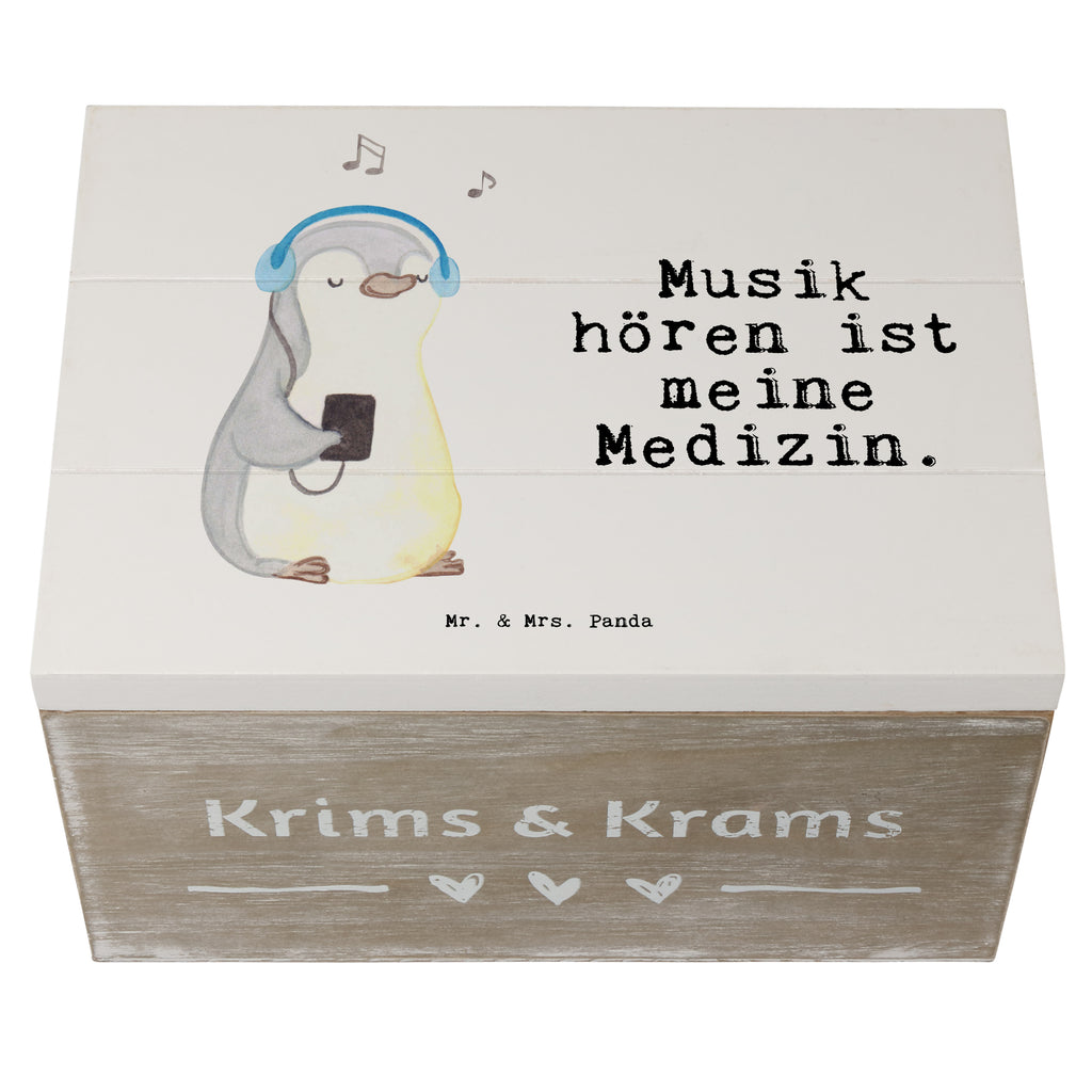Holzkiste Pinguin Musik hören Medizin Holzkiste, Kiste, Schatzkiste, Truhe, Schatulle, XXL, Erinnerungsbox, Erinnerungskiste, Dekokiste, Aufbewahrungsbox, Geschenk, Sport, Sportart, Hobby, Schenken, Danke, Dankeschön, Auszeichnung, Gewinn, Sportler, Musik hören, Lieblingssong