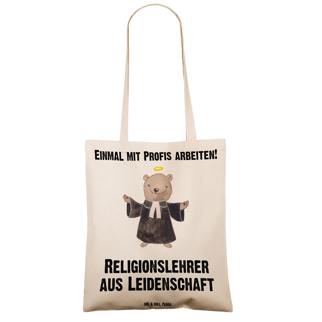 Tragetasche Religionslehrer aus Leidenschaft Beuteltasche, Beutel, Einkaufstasche, Jutebeutel, Stoffbeutel, Beruf, Ausbildung, Jubiläum, Abschied, Rente, Kollege, Kollegin, Geschenk, Schenken, Arbeitskollege, Mitarbeiter, Firma, Danke, Dankeschön, Religionslehrer, Reli Lehrer, Schule, Grundschule