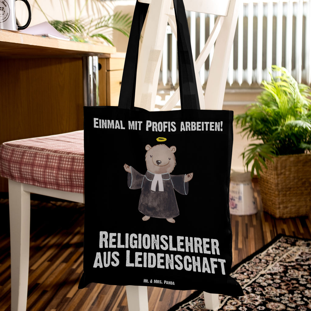 Tragetasche Religionslehrer aus Leidenschaft Beuteltasche, Beutel, Einkaufstasche, Jutebeutel, Stoffbeutel, Beruf, Ausbildung, Jubiläum, Abschied, Rente, Kollege, Kollegin, Geschenk, Schenken, Arbeitskollege, Mitarbeiter, Firma, Danke, Dankeschön, Religionslehrer, Reli Lehrer, Schule, Grundschule
