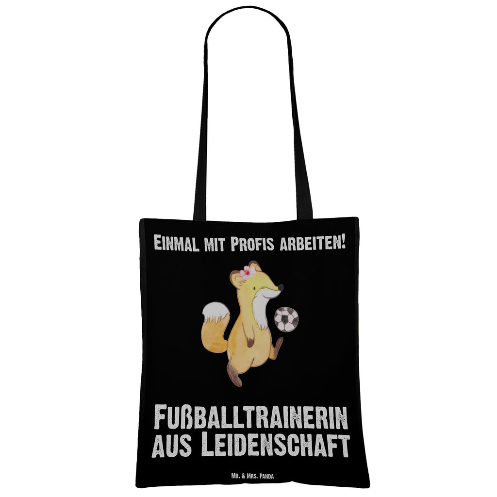 Tragetasche Fußballtrainerin aus Leidenschaft Beuteltasche, Beutel, Einkaufstasche, Jutebeutel, Stoffbeutel, Beruf, Ausbildung, Jubiläum, Abschied, Rente, Kollege, Kollegin, Geschenk, Schenken, Arbeitskollege, Mitarbeiter, Firma, Danke, Dankeschön, Fußballtrainerin, Fußballspiel, Glücksbringer, Verein Fußball