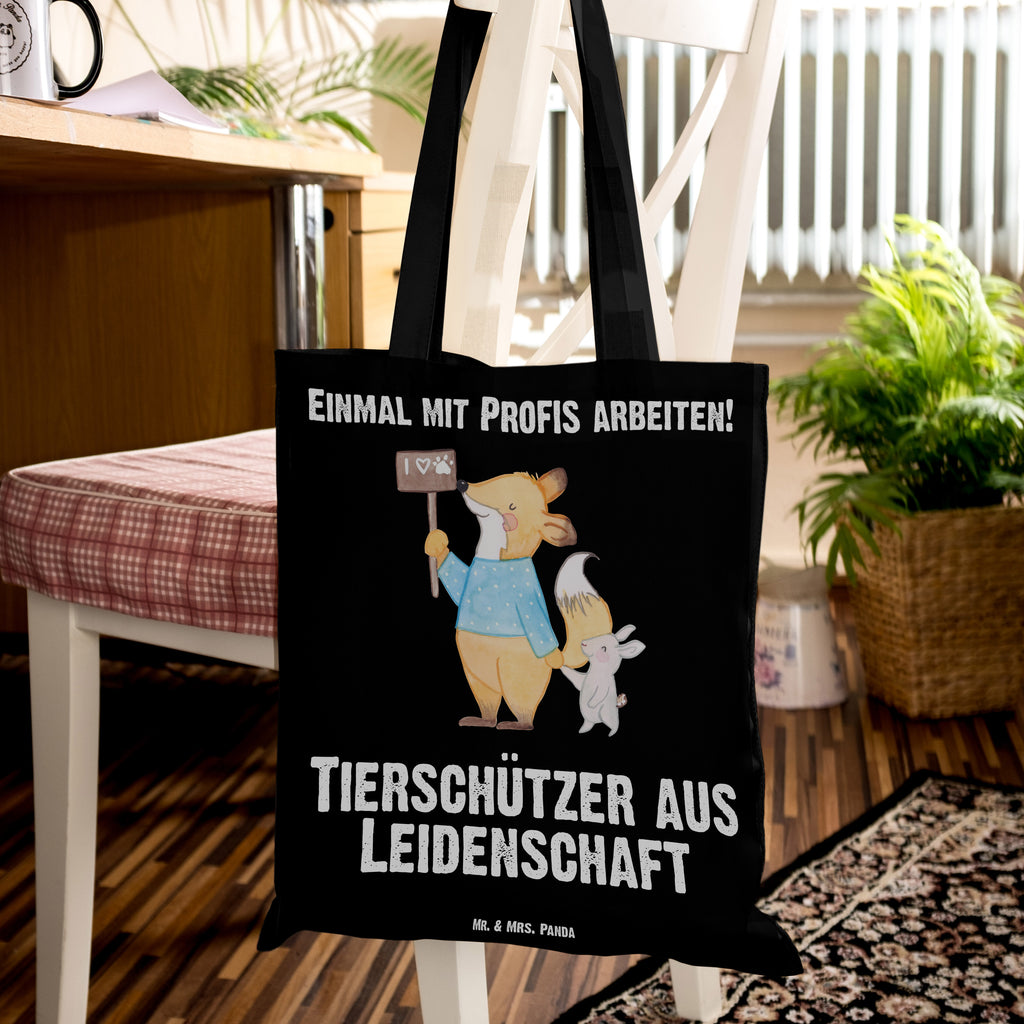 Tragetasche Tierschützer aus Leidenschaft Beuteltasche, Beutel, Einkaufstasche, Jutebeutel, Stoffbeutel, Beruf, Ausbildung, Jubiläum, Abschied, Rente, Kollege, Kollegin, Geschenk, Schenken, Arbeitskollege, Mitarbeiter, Firma, Danke, Dankeschön