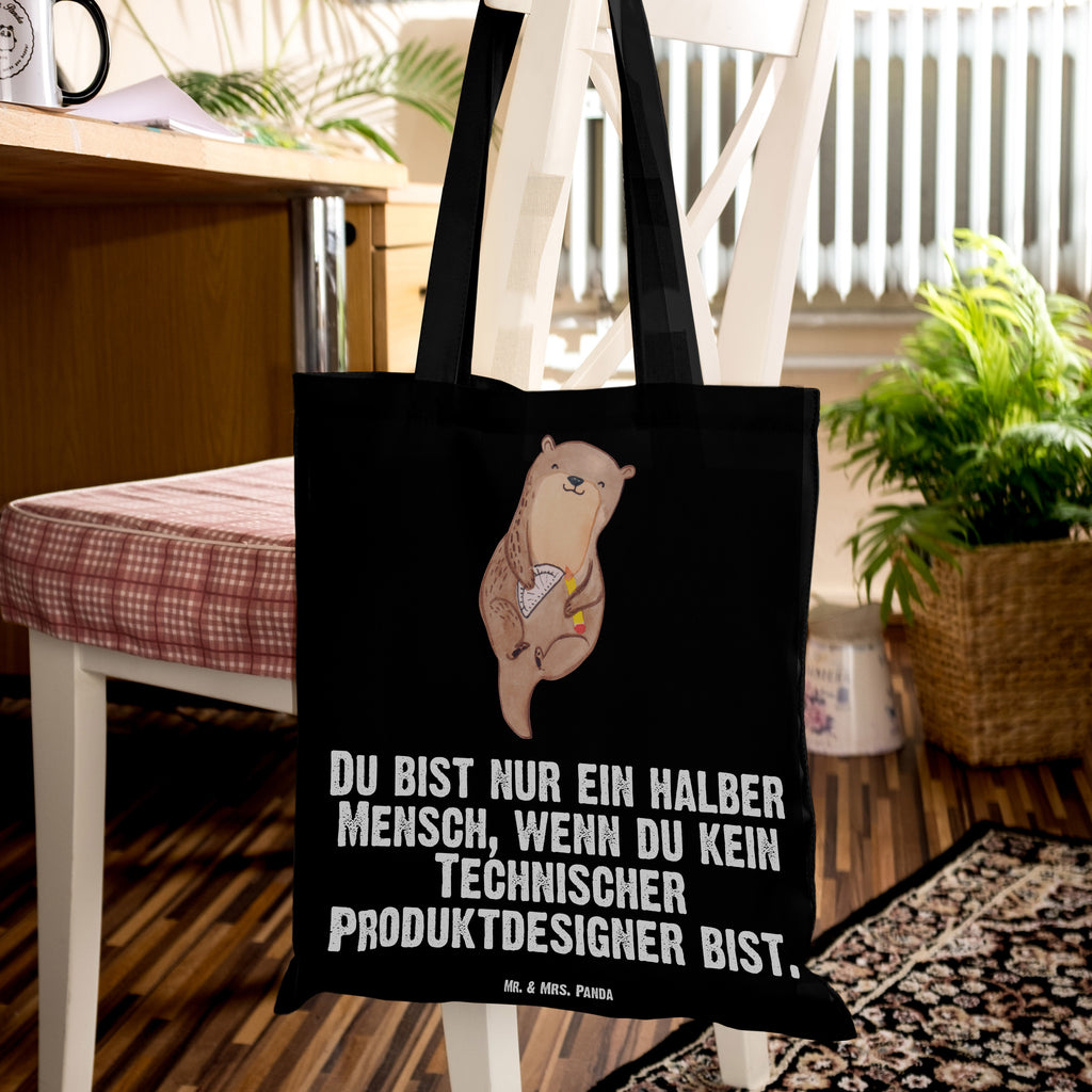 Tragetasche Technischer Produktdesigner mit Herz Beuteltasche, Beutel, Einkaufstasche, Jutebeutel, Stoffbeutel, Beruf, Ausbildung, Jubiläum, Abschied, Rente, Kollege, Kollegin, Geschenk, Schenken, Arbeitskollege, Mitarbeiter, Firma, Danke, Dankeschön