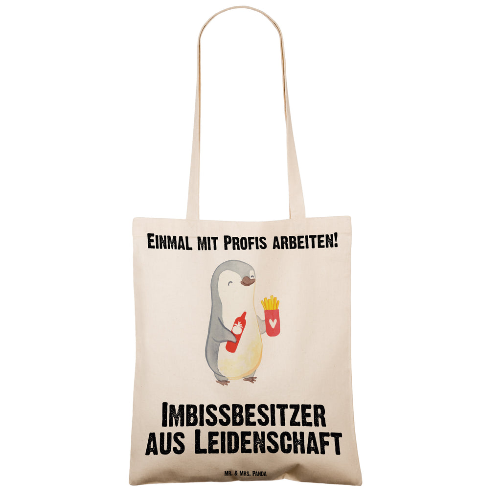 Tragetasche Imbissbesitzer aus Leidenschaft Beuteltasche, Beutel, Einkaufstasche, Jutebeutel, Stoffbeutel, Beruf, Ausbildung, Jubiläum, Abschied, Rente, Kollege, Kollegin, Geschenk, Schenken, Arbeitskollege, Mitarbeiter, Firma, Danke, Dankeschön, Imbissbesitzer, Imbissverkäufer, Pommesverkäufer, Pommesliebe