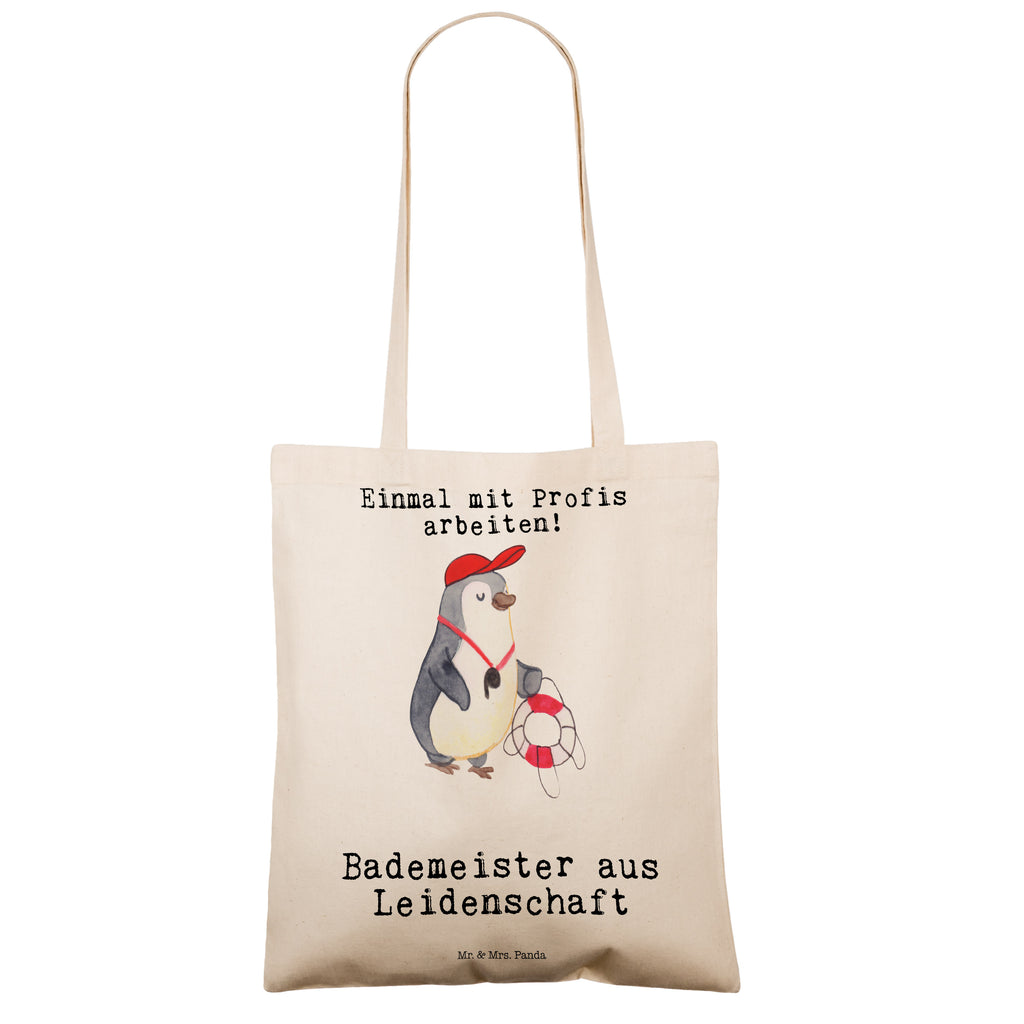 Tragetasche Bademeister aus Leidenschaft Beuteltasche, Beutel, Einkaufstasche, Jutebeutel, Stoffbeutel, Beruf, Ausbildung, Jubiläum, Abschied, Rente, Kollege, Kollegin, Geschenk, Schenken, Arbeitskollege, Mitarbeiter, Firma, Danke, Dankeschön, Bademeister, Rettungsschwimmer, Schwimmmeister, Schwimmbad, Freibad, Badeanstalt, Schwimmverein, Schwimmschule