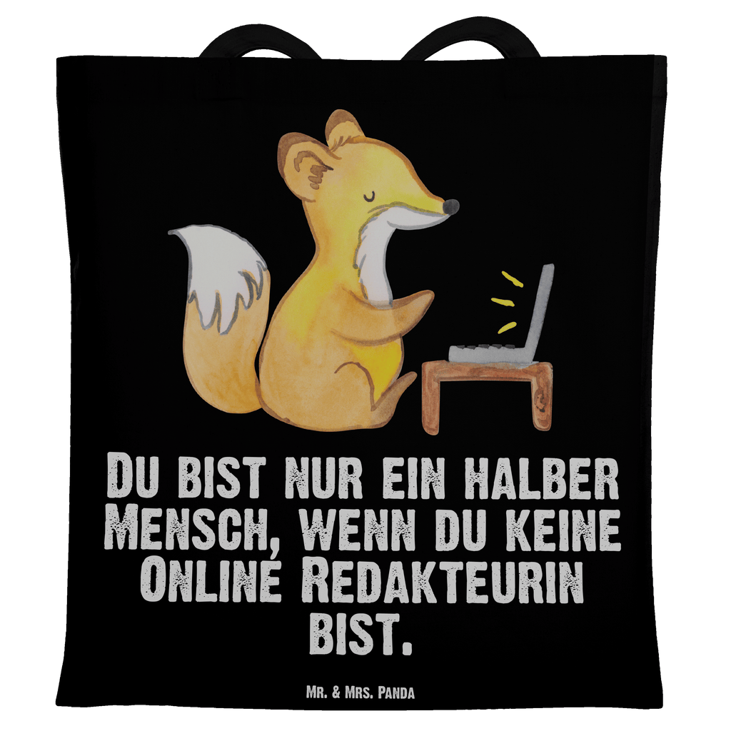 Tragetasche Online Redakteurin mit Herz Beuteltasche, Beutel, Einkaufstasche, Jutebeutel, Stoffbeutel, Beruf, Ausbildung, Jubiläum, Abschied, Rente, Kollege, Kollegin, Geschenk, Schenken, Arbeitskollege, Mitarbeiter, Firma, Danke, Dankeschön
