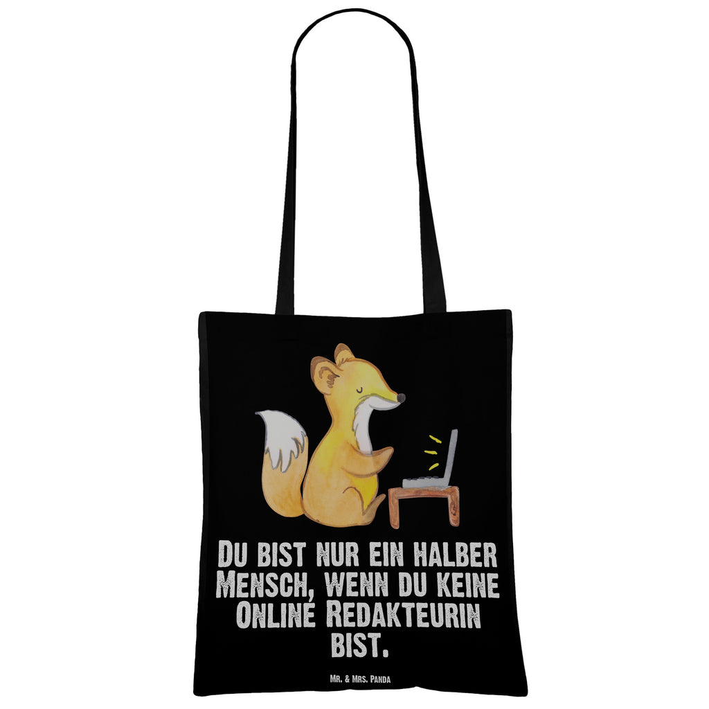 Tragetasche Online Redakteurin mit Herz Beuteltasche, Beutel, Einkaufstasche, Jutebeutel, Stoffbeutel, Beruf, Ausbildung, Jubiläum, Abschied, Rente, Kollege, Kollegin, Geschenk, Schenken, Arbeitskollege, Mitarbeiter, Firma, Danke, Dankeschön