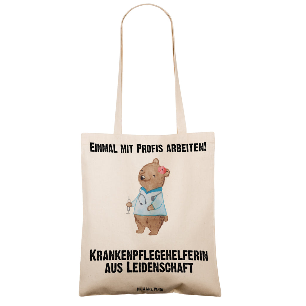 Tragetasche Krankenpflegehelferin aus Leidenschaft Beuteltasche, Beutel, Einkaufstasche, Jutebeutel, Stoffbeutel, Beruf, Ausbildung, Jubiläum, Abschied, Rente, Kollege, Kollegin, Geschenk, Schenken, Arbeitskollege, Mitarbeiter, Firma, Danke, Dankeschön, Krankenpflegehelferin, Pflegehelferin, Pflegekraft
