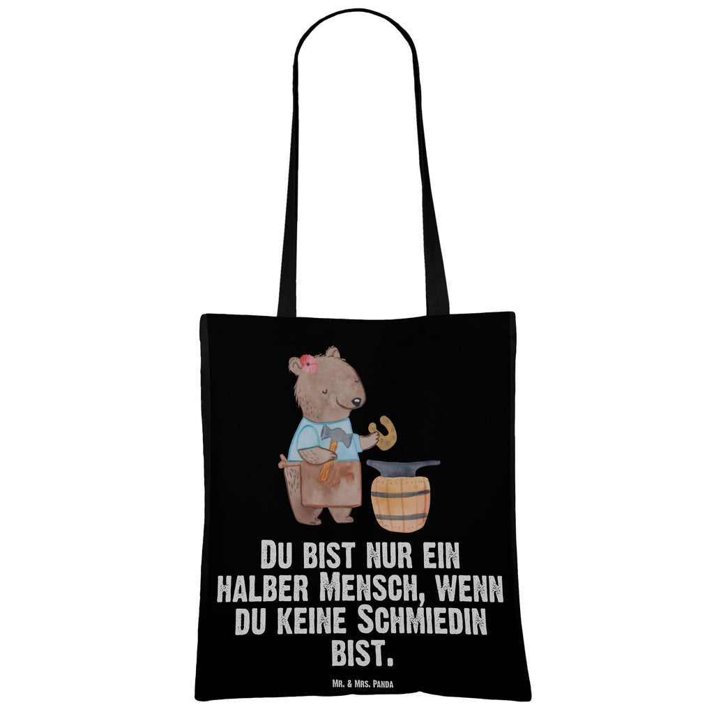 Tragetasche Schmiedin mit Herz Beuteltasche, Beutel, Einkaufstasche, Jutebeutel, Stoffbeutel, Beruf, Ausbildung, Jubiläum, Abschied, Rente, Kollege, Kollegin, Geschenk, Schenken, Arbeitskollege, Mitarbeiter, Firma, Danke, Dankeschön