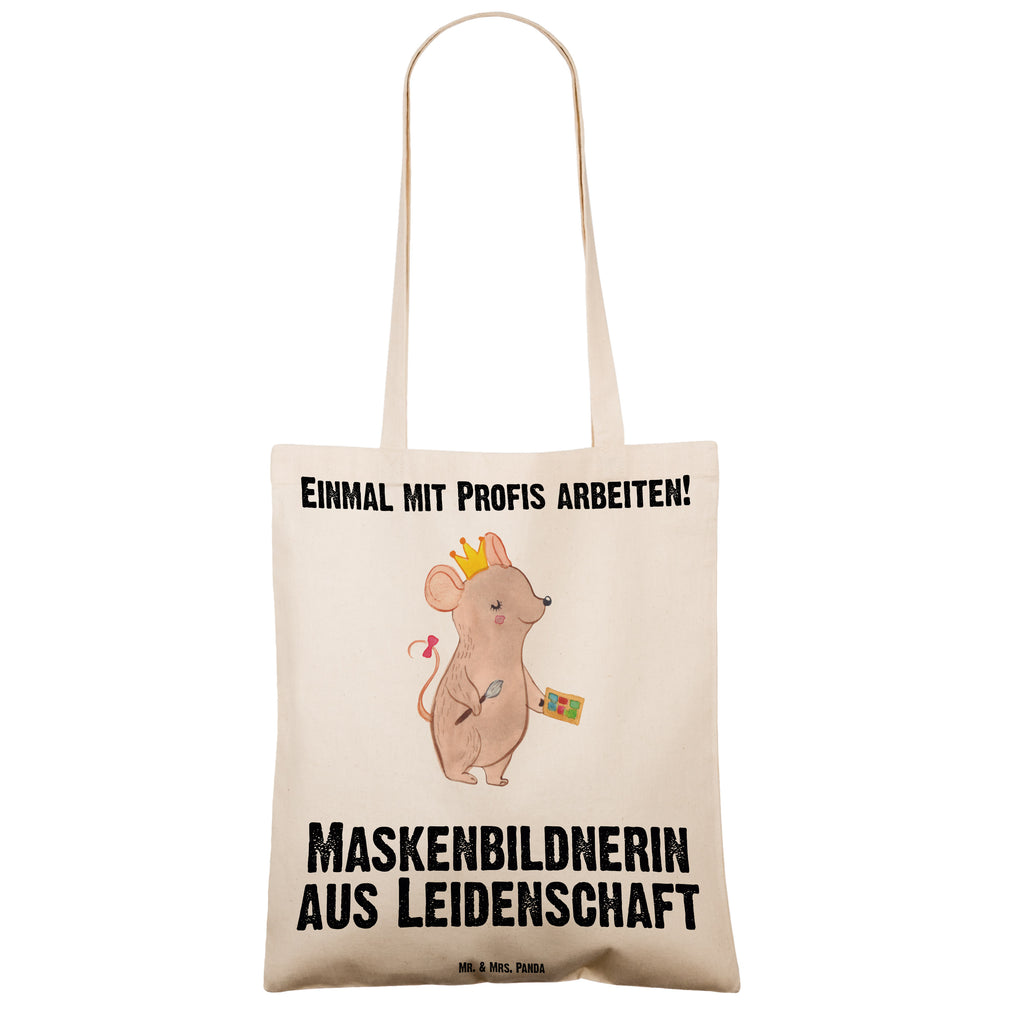 Tragetasche Maskenbildnerin aus Leidenschaft Beuteltasche, Beutel, Einkaufstasche, Jutebeutel, Stoffbeutel, Beruf, Ausbildung, Jubiläum, Abschied, Rente, Kollege, Kollegin, Geschenk, Schenken, Arbeitskollege, Mitarbeiter, Firma, Danke, Dankeschön, Kosmetikerin, Make Up Artist, Maskenbildnerin, Visagistin, Beauty Salon, Kosmetikstudio, Eröffnung