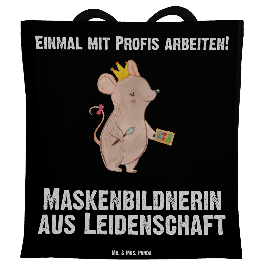 Tragetasche Maskenbildnerin aus Leidenschaft Beuteltasche, Beutel, Einkaufstasche, Jutebeutel, Stoffbeutel, Beruf, Ausbildung, Jubiläum, Abschied, Rente, Kollege, Kollegin, Geschenk, Schenken, Arbeitskollege, Mitarbeiter, Firma, Danke, Dankeschön, Kosmetikerin, Make Up Artist, Maskenbildnerin, Visagistin, Beauty Salon, Kosmetikstudio, Eröffnung