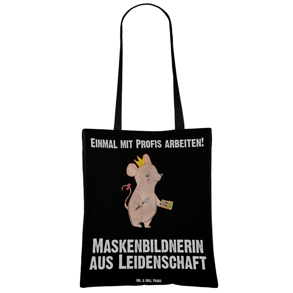 Tragetasche Maskenbildnerin aus Leidenschaft Beuteltasche, Beutel, Einkaufstasche, Jutebeutel, Stoffbeutel, Beruf, Ausbildung, Jubiläum, Abschied, Rente, Kollege, Kollegin, Geschenk, Schenken, Arbeitskollege, Mitarbeiter, Firma, Danke, Dankeschön, Kosmetikerin, Make Up Artist, Maskenbildnerin, Visagistin, Beauty Salon, Kosmetikstudio, Eröffnung