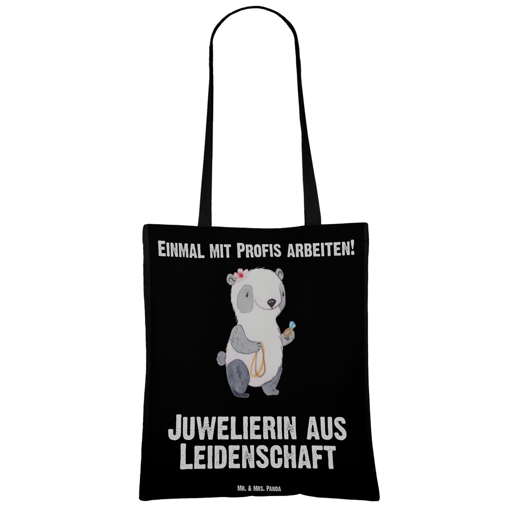 Tragetasche Juwelierin aus Leidenschaft Beuteltasche, Beutel, Einkaufstasche, Jutebeutel, Stoffbeutel, Beruf, Ausbildung, Jubiläum, Abschied, Rente, Kollege, Kollegin, Geschenk, Schenken, Arbeitskollege, Mitarbeiter, Firma, Danke, Dankeschön, Juwelierin, Goldschmiedin, Schmuckwarenhändlerin, Schmuckgeschäft, Eröffnung