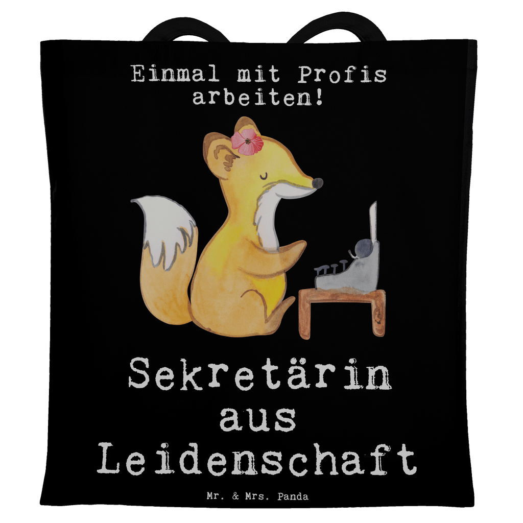 Tragetasche Sekretärin aus Leidenschaft Beuteltasche, Beutel, Einkaufstasche, Jutebeutel, Stoffbeutel, Beruf, Ausbildung, Jubiläum, Abschied, Rente, Kollege, Kollegin, Geschenk, Schenken, Arbeitskollege, Mitarbeiter, Firma, Danke, Dankeschön