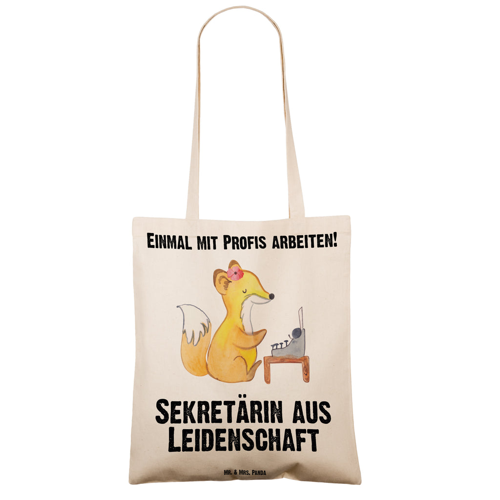 Tragetasche Sekretärin aus Leidenschaft Beuteltasche, Beutel, Einkaufstasche, Jutebeutel, Stoffbeutel, Beruf, Ausbildung, Jubiläum, Abschied, Rente, Kollege, Kollegin, Geschenk, Schenken, Arbeitskollege, Mitarbeiter, Firma, Danke, Dankeschön