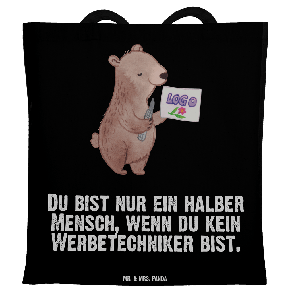 Tragetasche Werbetechniker mit Herz Beuteltasche, Beutel, Einkaufstasche, Jutebeutel, Stoffbeutel, Beruf, Ausbildung, Jubiläum, Abschied, Rente, Kollege, Kollegin, Geschenk, Schenken, Arbeitskollege, Mitarbeiter, Firma, Danke, Dankeschön