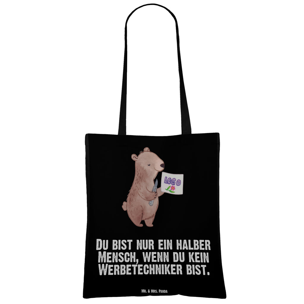 Tragetasche Werbetechniker mit Herz Beuteltasche, Beutel, Einkaufstasche, Jutebeutel, Stoffbeutel, Beruf, Ausbildung, Jubiläum, Abschied, Rente, Kollege, Kollegin, Geschenk, Schenken, Arbeitskollege, Mitarbeiter, Firma, Danke, Dankeschön