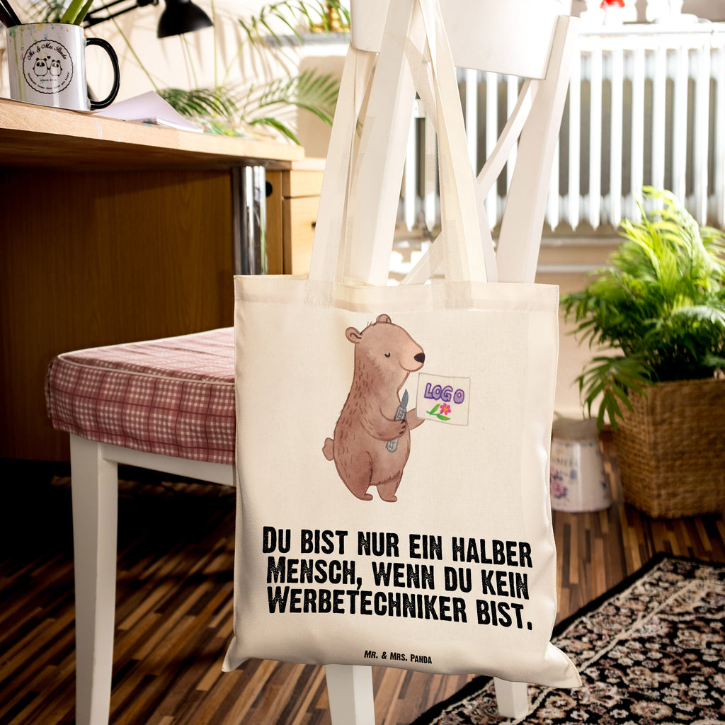 Tragetasche Werbetechniker mit Herz Beuteltasche, Beutel, Einkaufstasche, Jutebeutel, Stoffbeutel, Beruf, Ausbildung, Jubiläum, Abschied, Rente, Kollege, Kollegin, Geschenk, Schenken, Arbeitskollege, Mitarbeiter, Firma, Danke, Dankeschön