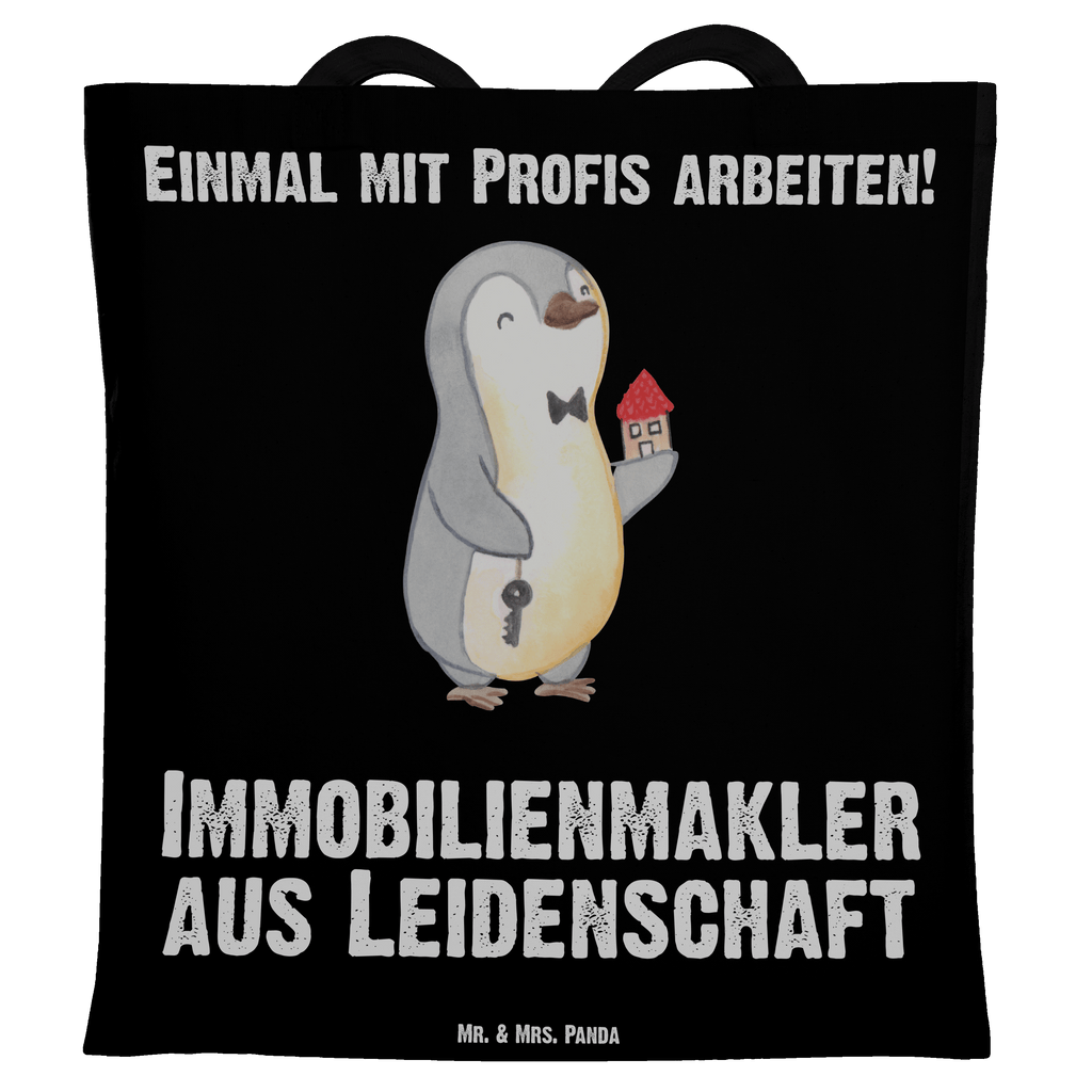Tragetasche Immobilienmakler aus Leidenschaft Beuteltasche, Beutel, Einkaufstasche, Jutebeutel, Stoffbeutel, Beruf, Ausbildung, Jubiläum, Abschied, Rente, Kollege, Kollegin, Geschenk, Schenken, Arbeitskollege, Mitarbeiter, Firma, Danke, Dankeschön, Immobilienmakler, Immobilienhändler, Immobilienkaufmann, Immobilienbüro
