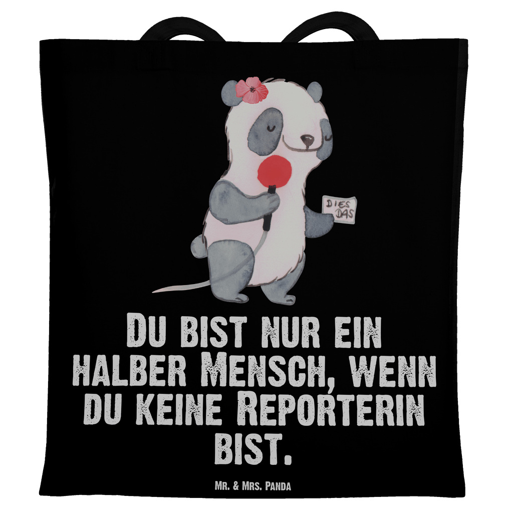 Tragetasche Reporterin mit Herz Beuteltasche, Beutel, Einkaufstasche, Jutebeutel, Stoffbeutel, Beruf, Ausbildung, Jubiläum, Abschied, Rente, Kollege, Kollegin, Geschenk, Schenken, Arbeitskollege, Mitarbeiter, Firma, Danke, Dankeschön