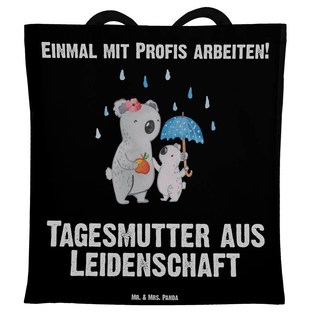 Tragetasche Tagesmutter aus Leidenschaft Beuteltasche, Beutel, Einkaufstasche, Jutebeutel, Stoffbeutel, Beruf, Ausbildung, Jubiläum, Abschied, Rente, Kollege, Kollegin, Geschenk, Schenken, Arbeitskollege, Mitarbeiter, Firma, Danke, Dankeschön