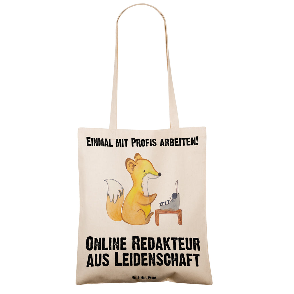 Tragetasche Online Redakteur aus Leidenschaft Beuteltasche, Beutel, Einkaufstasche, Jutebeutel, Stoffbeutel, Beruf, Ausbildung, Jubiläum, Abschied, Rente, Kollege, Kollegin, Geschenk, Schenken, Arbeitskollege, Mitarbeiter, Firma, Danke, Dankeschön