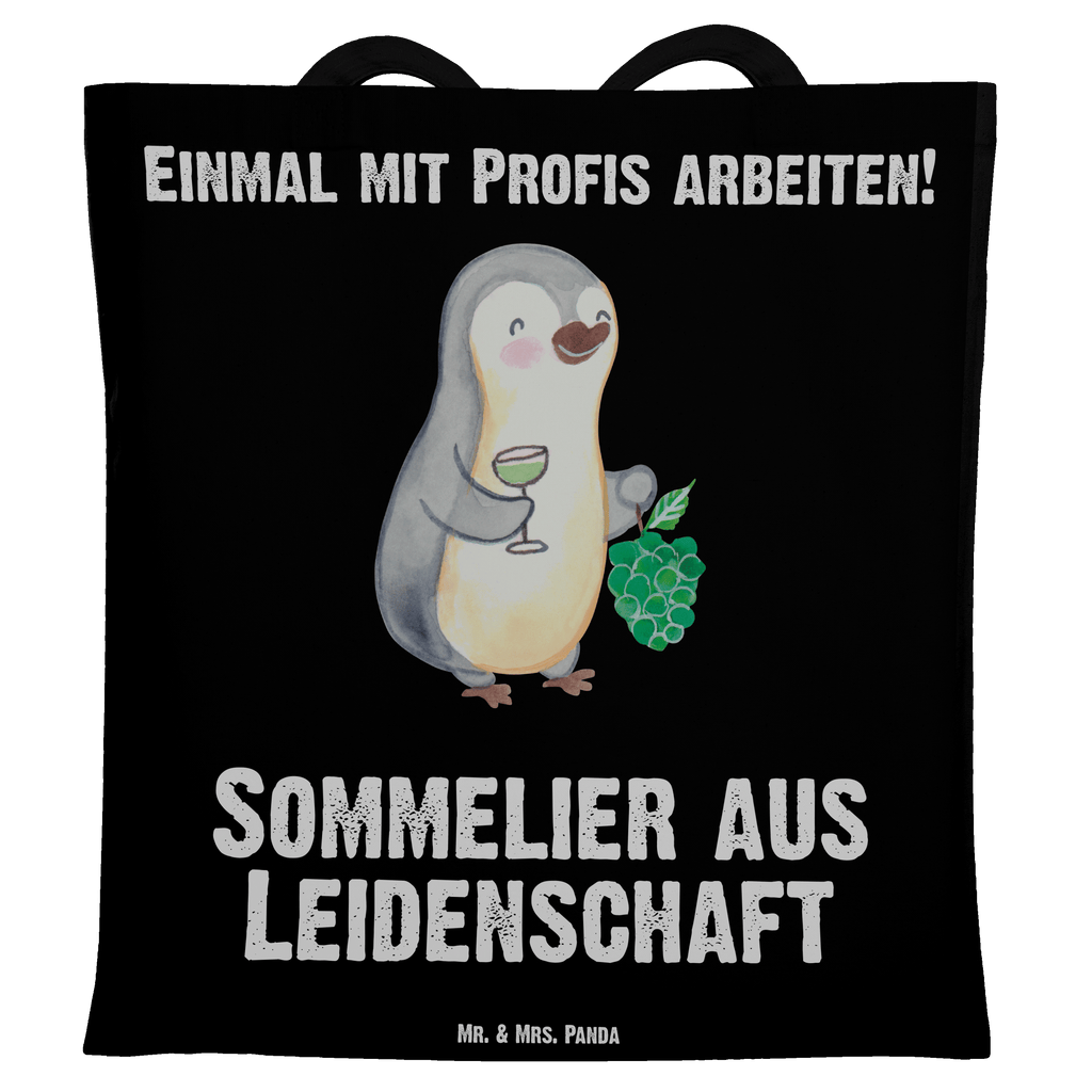 Tragetasche Sommelier aus Leidenschaft Beuteltasche, Beutel, Einkaufstasche, Jutebeutel, Stoffbeutel, Beruf, Ausbildung, Jubiläum, Abschied, Rente, Kollege, Kollegin, Geschenk, Schenken, Arbeitskollege, Mitarbeiter, Firma, Danke, Dankeschön
