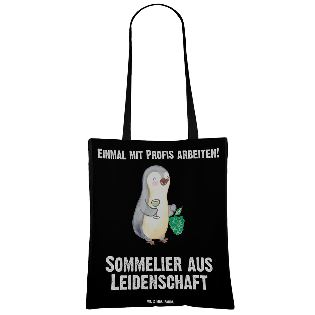 Tragetasche Sommelier aus Leidenschaft Beuteltasche, Beutel, Einkaufstasche, Jutebeutel, Stoffbeutel, Beruf, Ausbildung, Jubiläum, Abschied, Rente, Kollege, Kollegin, Geschenk, Schenken, Arbeitskollege, Mitarbeiter, Firma, Danke, Dankeschön
