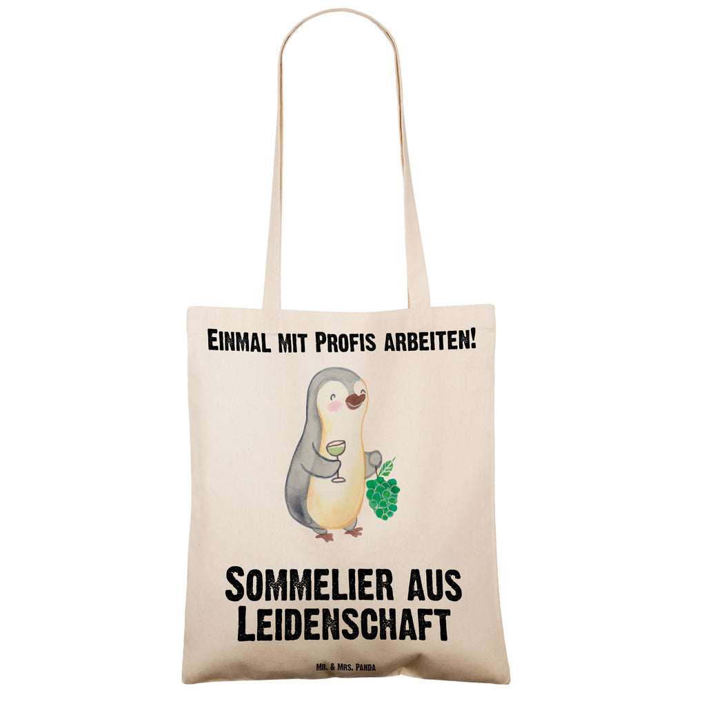 Tragetasche Sommelier aus Leidenschaft Beuteltasche, Beutel, Einkaufstasche, Jutebeutel, Stoffbeutel, Beruf, Ausbildung, Jubiläum, Abschied, Rente, Kollege, Kollegin, Geschenk, Schenken, Arbeitskollege, Mitarbeiter, Firma, Danke, Dankeschön