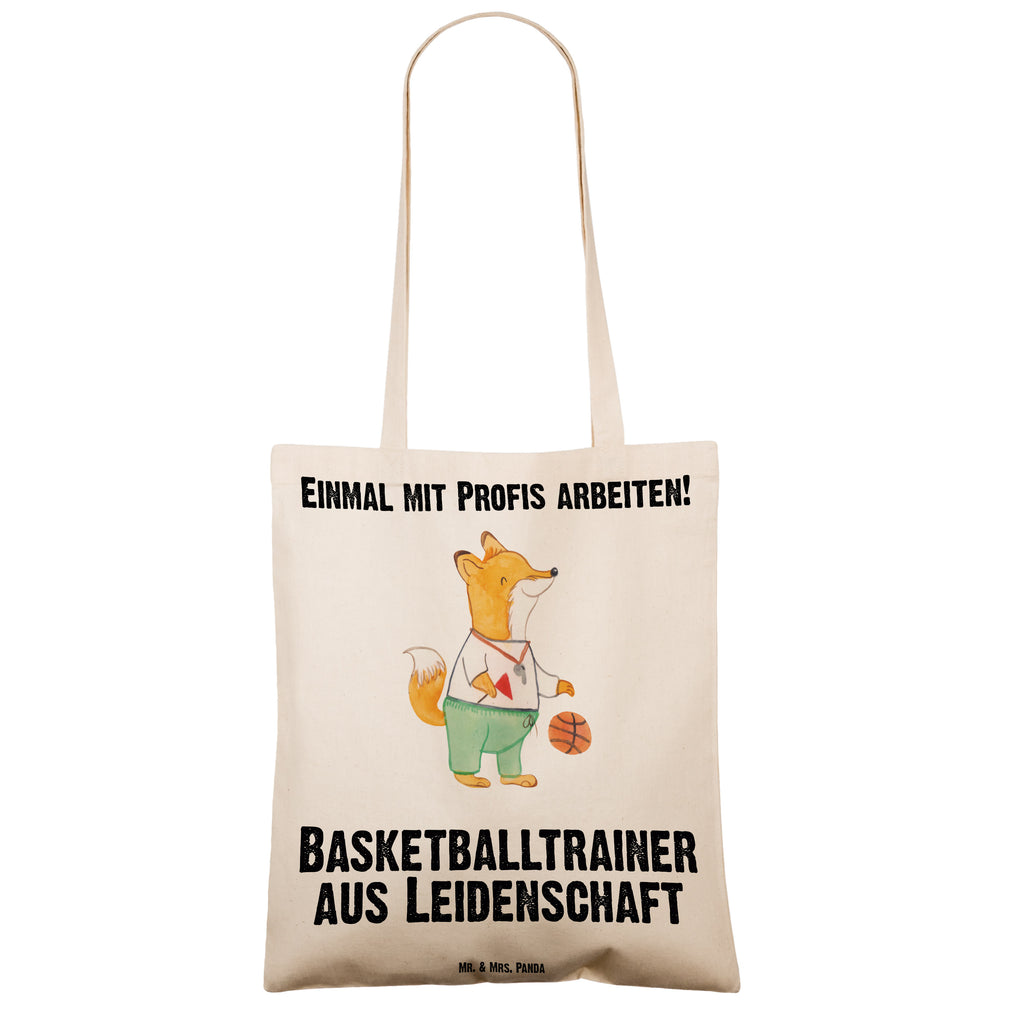 Tragetasche Basketballtrainer aus Leidenschaft Beuteltasche, Beutel, Einkaufstasche, Jutebeutel, Stoffbeutel, Beruf, Ausbildung, Jubiläum, Abschied, Rente, Kollege, Kollegin, Geschenk, Schenken, Arbeitskollege, Mitarbeiter, Firma, Danke, Dankeschön, Basketballtrainer, Basketball, Sport, Ballsport, Basketballcoach, Basketballer, Verein