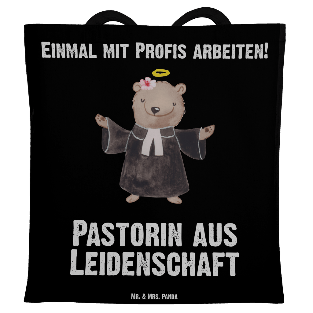 Tragetasche Pastorin aus Leidenschaft Beuteltasche, Beutel, Einkaufstasche, Jutebeutel, Stoffbeutel, Beruf, Ausbildung, Jubiläum, Abschied, Rente, Kollege, Kollegin, Geschenk, Schenken, Arbeitskollege, Mitarbeiter, Firma, Danke, Dankeschön, Pastorin, Dienerin Gottes<br />Geistliche, Pfarrerin, Predigerin<br />Priesterin, Theologin, Kirche
