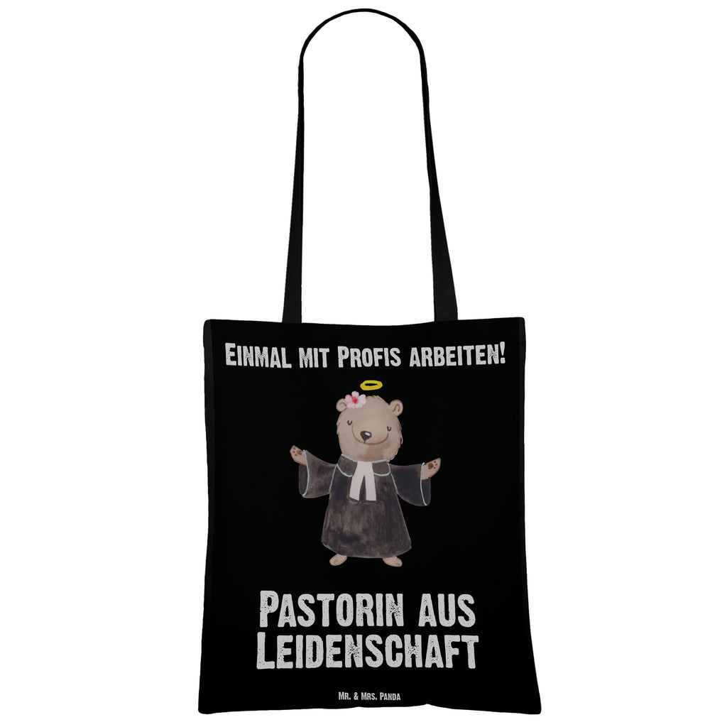 Tragetasche Pastorin aus Leidenschaft Beuteltasche, Beutel, Einkaufstasche, Jutebeutel, Stoffbeutel, Beruf, Ausbildung, Jubiläum, Abschied, Rente, Kollege, Kollegin, Geschenk, Schenken, Arbeitskollege, Mitarbeiter, Firma, Danke, Dankeschön, Pastorin, Dienerin Gottes<br />Geistliche, Pfarrerin, Predigerin<br />Priesterin, Theologin, Kirche