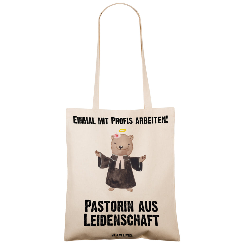 Tragetasche Pastorin aus Leidenschaft Beuteltasche, Beutel, Einkaufstasche, Jutebeutel, Stoffbeutel, Beruf, Ausbildung, Jubiläum, Abschied, Rente, Kollege, Kollegin, Geschenk, Schenken, Arbeitskollege, Mitarbeiter, Firma, Danke, Dankeschön, Pastorin, Dienerin Gottes<br />Geistliche, Pfarrerin, Predigerin<br />Priesterin, Theologin, Kirche