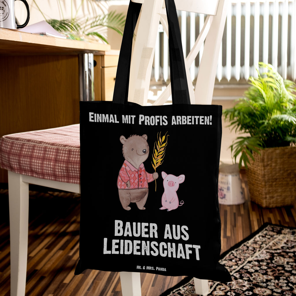 Tragetasche Bauer aus Leidenschaft Beuteltasche, Beutel, Einkaufstasche, Jutebeutel, Stoffbeutel, Beruf, Ausbildung, Jubiläum, Abschied, Rente, Kollege, Kollegin, Geschenk, Schenken, Arbeitskollege, Mitarbeiter, Firma, Danke, Dankeschön, Landwirt; Bauer, Tierwirt, Agronom, Farmer, Bauernhof