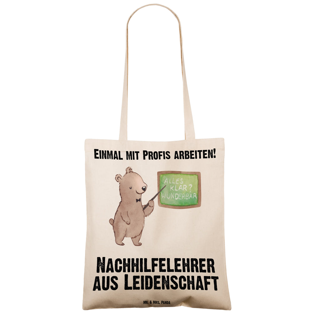 Tragetasche Nachhilfelehrer aus Leidenschaft Beuteltasche, Beutel, Einkaufstasche, Jutebeutel, Stoffbeutel, Beruf, Ausbildung, Jubiläum, Abschied, Rente, Kollege, Kollegin, Geschenk, Schenken, Arbeitskollege, Mitarbeiter, Firma, Danke, Dankeschön, Nachhilfelehrer, Nachhilfeschule, Nachhilfeunterricht