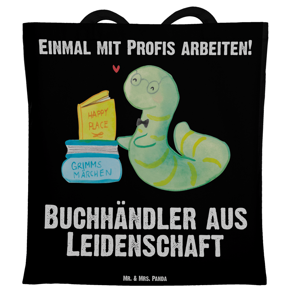 Tragetasche Buchhändler aus Leidenschaft Beuteltasche, Beutel, Einkaufstasche, Jutebeutel, Stoffbeutel, Beruf, Ausbildung, Jubiläum, Abschied, Rente, Kollege, Kollegin, Geschenk, Schenken, Arbeitskollege, Mitarbeiter, Firma, Danke, Dankeschön, Buchhändler, Buchhandlung, Buchverkäufer, Bibliothekar, Bücherwurm