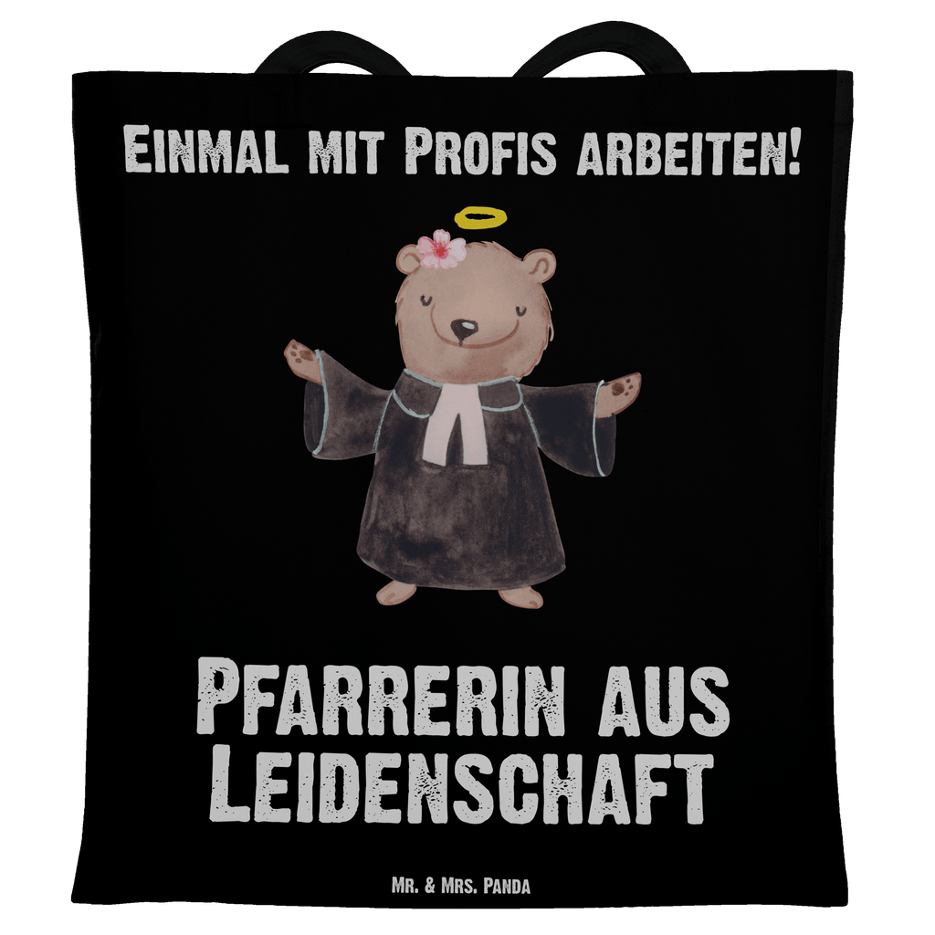 Tragetasche Pfarrerin aus Leidenschaft Beuteltasche, Beutel, Einkaufstasche, Jutebeutel, Stoffbeutel, Beruf, Ausbildung, Jubiläum, Abschied, Rente, Kollege, Kollegin, Geschenk, Schenken, Arbeitskollege, Mitarbeiter, Firma, Danke, Dankeschön, Pastorin, Dienerin Gottes<br />Geistliche, Pfarrerin, Predigerin<br />Priesterin, Theologin, Kirche