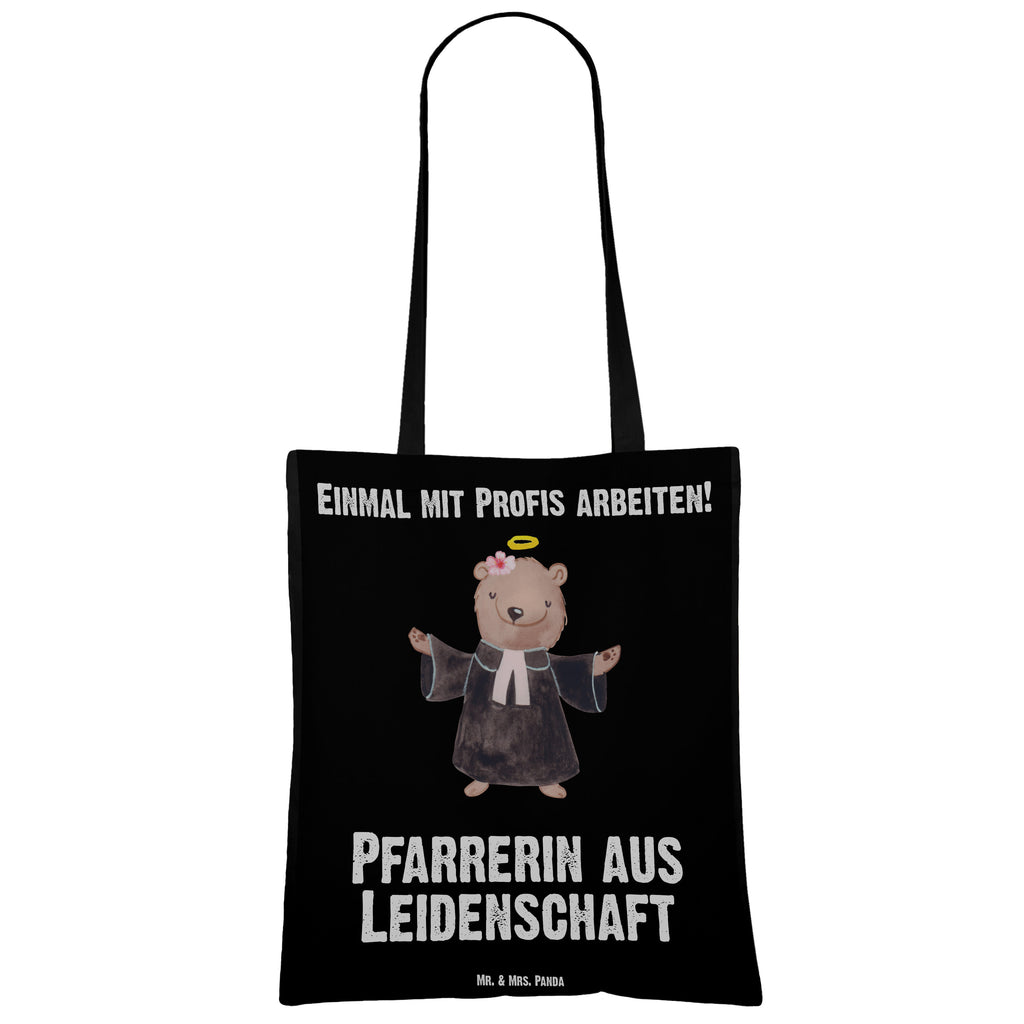 Tragetasche Pfarrerin aus Leidenschaft Beuteltasche, Beutel, Einkaufstasche, Jutebeutel, Stoffbeutel, Beruf, Ausbildung, Jubiläum, Abschied, Rente, Kollege, Kollegin, Geschenk, Schenken, Arbeitskollege, Mitarbeiter, Firma, Danke, Dankeschön, Pastorin, Dienerin Gottes<br />Geistliche, Pfarrerin, Predigerin<br />Priesterin, Theologin, Kirche