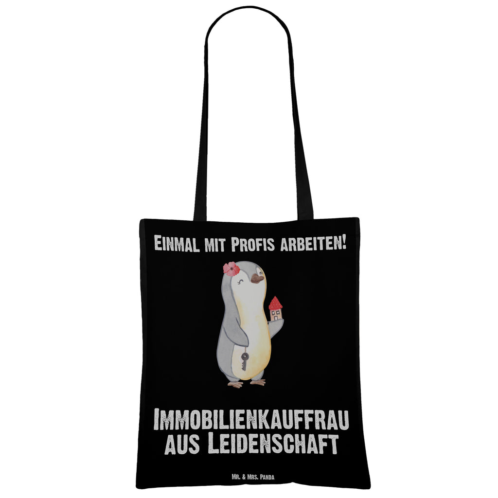 Tragetasche Immobilienkauffrau aus Leidenschaft Beuteltasche, Beutel, Einkaufstasche, Jutebeutel, Stoffbeutel, Beruf, Ausbildung, Jubiläum, Abschied, Rente, Kollege, Kollegin, Geschenk, Schenken, Arbeitskollege, Mitarbeiter, Firma, Danke, Dankeschön, Immobilienmaklerin, Immobilienhändlerin, Immobilienkauffrau, Immobilienbüro