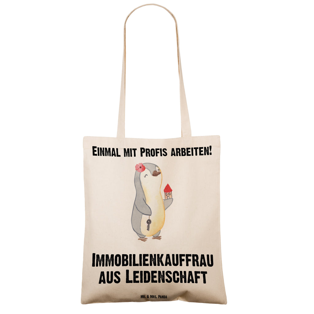 Tragetasche Immobilienkauffrau aus Leidenschaft Beuteltasche, Beutel, Einkaufstasche, Jutebeutel, Stoffbeutel, Beruf, Ausbildung, Jubiläum, Abschied, Rente, Kollege, Kollegin, Geschenk, Schenken, Arbeitskollege, Mitarbeiter, Firma, Danke, Dankeschön, Immobilienmaklerin, Immobilienhändlerin, Immobilienkauffrau, Immobilienbüro