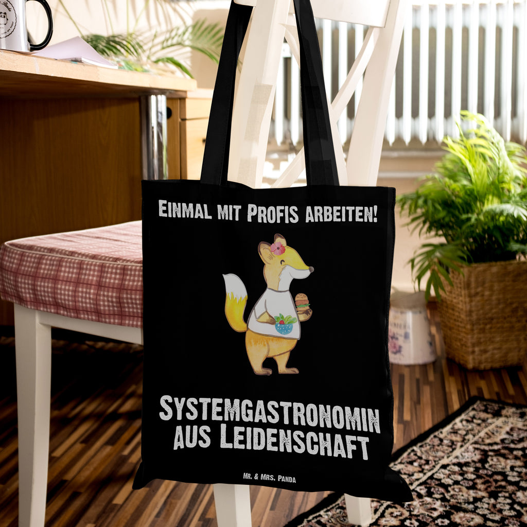 Tragetasche Systemgastronomin aus Leidenschaft Beuteltasche, Beutel, Einkaufstasche, Jutebeutel, Stoffbeutel, Beruf, Ausbildung, Jubiläum, Abschied, Rente, Kollege, Kollegin, Geschenk, Schenken, Arbeitskollege, Mitarbeiter, Firma, Danke, Dankeschön
