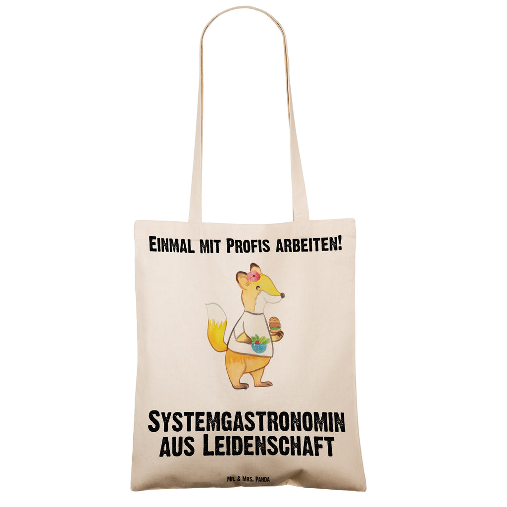 Tragetasche Systemgastronomin aus Leidenschaft Beuteltasche, Beutel, Einkaufstasche, Jutebeutel, Stoffbeutel, Beruf, Ausbildung, Jubiläum, Abschied, Rente, Kollege, Kollegin, Geschenk, Schenken, Arbeitskollege, Mitarbeiter, Firma, Danke, Dankeschön